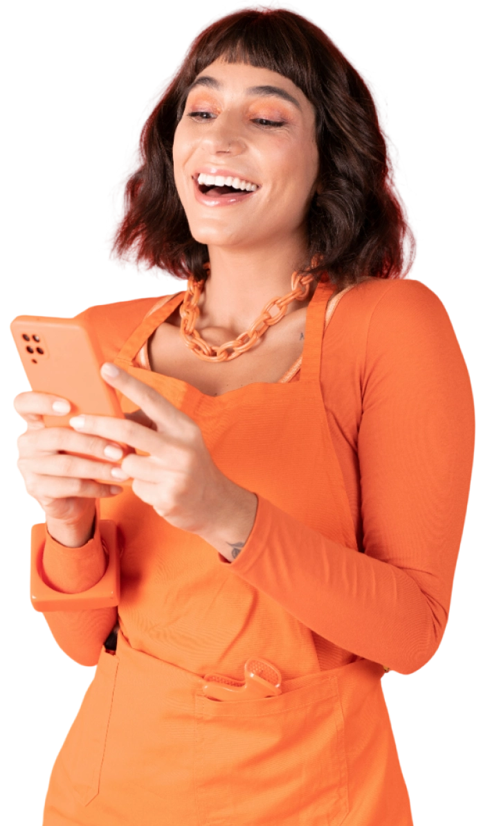 Woman happy to use Infipay Tech